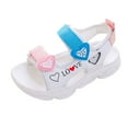 thumbnail image 4 of Xijirk Girls Sandals Open Toe Heels Wedding Party Shoes Cute Cartoon Princess Sandals,Size 11.5, 4 of 9