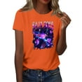 thumbnail image 2 of Nvse-KPop Demon Hunters Team T-Shirt – Unisex Short Sleeve Cartoon Graphic Tee for K-Pop and Movie Fans#Saffron XL, 2 of 4