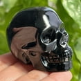 thumbnail image 6 of 2" Natural Obsidian gem skull Quartz Carved Crystal Skull Reiki Healing 1pc, 6 of 9