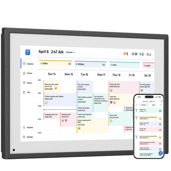 Calendario digital y tabla de tareas Dragon Touch 10.1