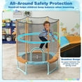 thumbnail image 4 of Gymax 60'' Trampoline for Kids w/ Gymnastic Bar Rings Foamed Handle No Gap Design Blue & Orange, 4 of 9