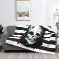 thumbnail image 2 of Disketp Watercolor Skull Flannel Blankets - Thick and Warm Blanket for Winter, Soft Fuzzy Plush King Blanket for All Seasons-40"x30", 2 of 6