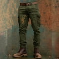 thumbnail image 4 of Mens Cargo Pants Western Punk Work Multiple Pockets Outdoor Hiking Casual Cowboy Trousers Army Green L, 4 of 4