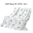 thumbnail image 3 of Blue Snowflake Christmas Throw Blanket – 51"x39" Soft Warm Lightweight Fleece Blanket for Couch, Bed, Office, Travel, Holiday Gift, 3 of 5