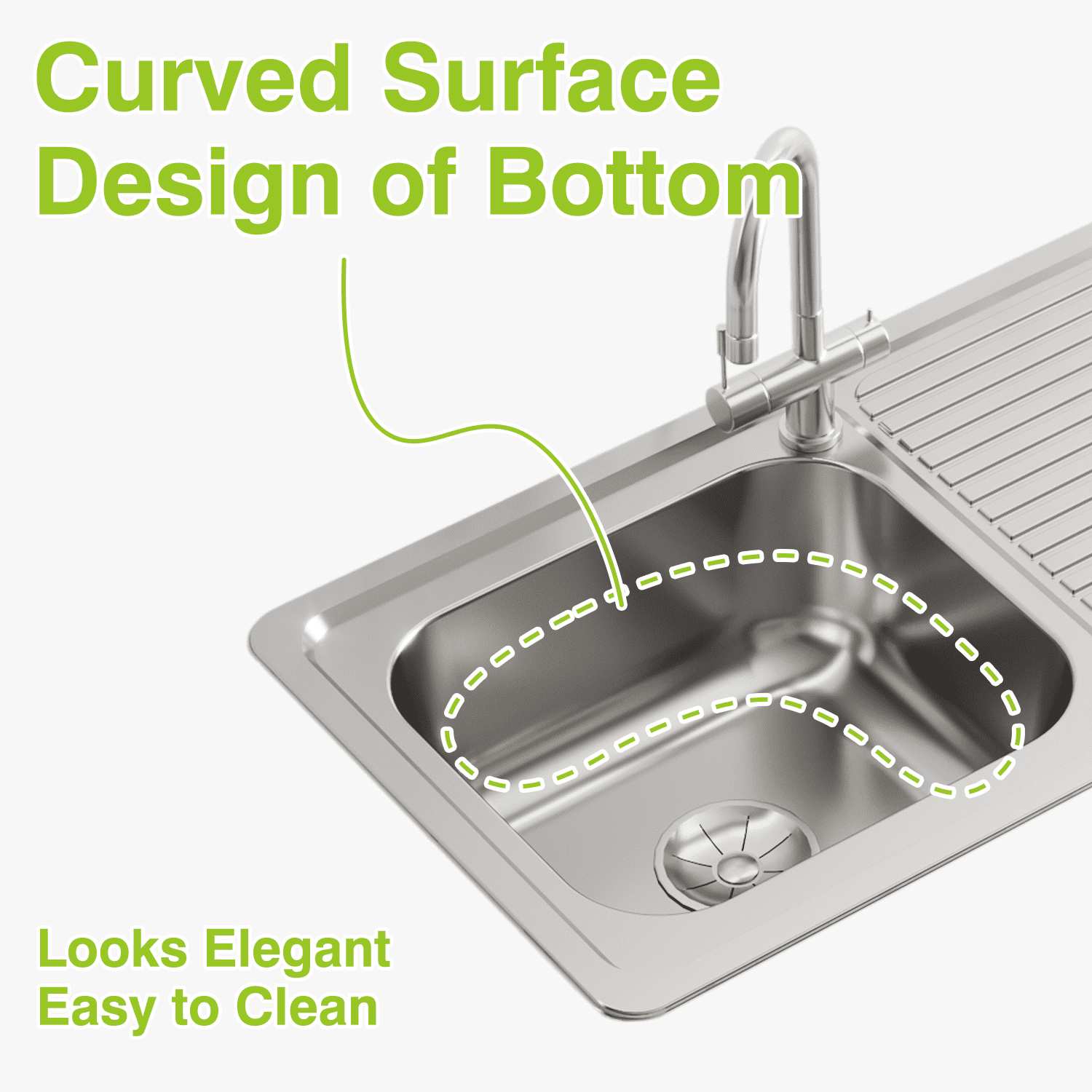 Naiture Drop-In Kitchen Sink, Rectangular Single Bowl Top Mount Sink, 21-Gauge 304 Stainless Steel, 39-3/8" X 20" with Right Drainboard and Single Faucet Hole