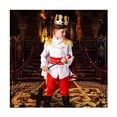 thumbnail image 2 of Conjunto de disfraz de Príncipe para niños, traje de chaqueta con capa, pantalones, corona, vestido de cumpleaños, Navidad, rey Medieval, 7 piezas, 2 of 4