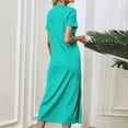 thumbnail image 4 of Kmdttou Women's Summer Fashion Loose Short Sleeve Round Neck Solid Color Dress,Fashionable Casual Dresses for Women 2025, 4 of 4