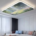 thumbnail image 2 of Spring Pink Flowers Fluorescent Light Covers Green Grass Tree Fantasy Oil Paintings Magnetic Light Filters Ceiling Lighting Panel Shade for Classroom Office Home 2 x 4 ft, 4 Pack, 2 of 9