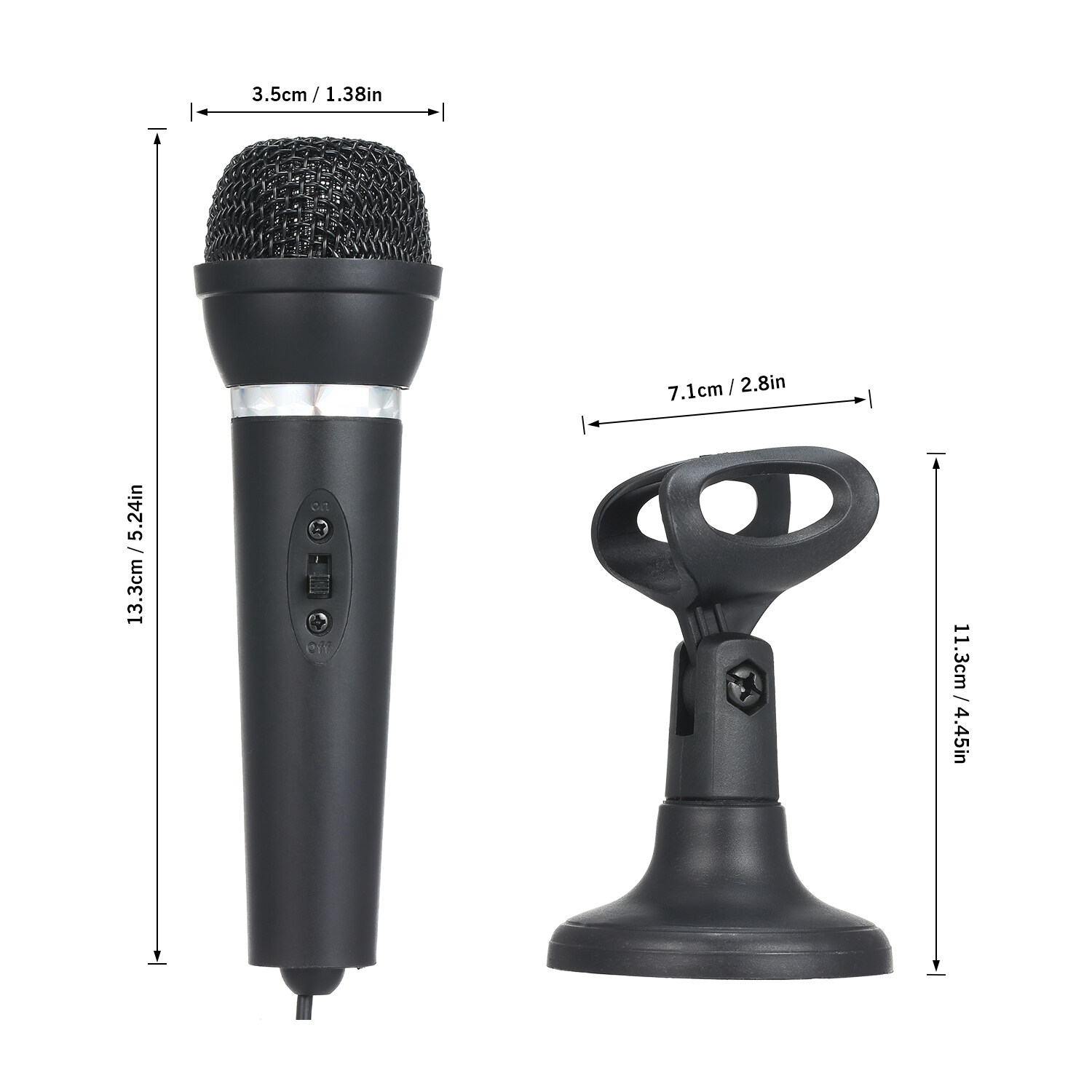 Mini Microphone with Stand 3.5mm Jack Desk Microphone for Computer Gaming Recording Chatting Singing Meeting