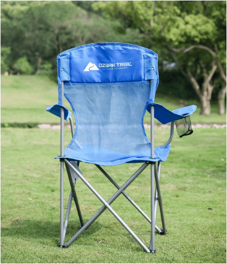 Ozark trail sand island shaded canopy camping chair with cup holders hot sale