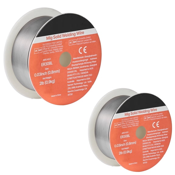 KFFKFF Solid MIG Welding Wire, ER308L 0.03-inch 2 LBS, Stainless Steel Wire with Low Spatter and Smooth Feeding for Versatile Gas Shielded Welding Applications