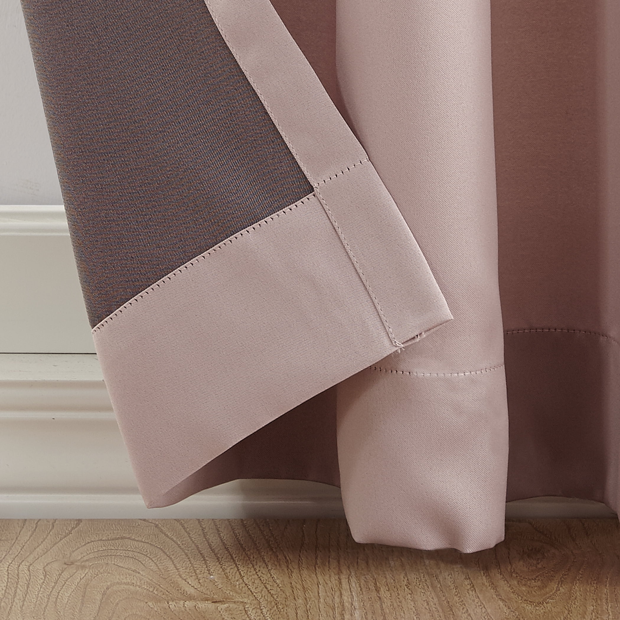 Sun Zero Kylee Energy Efficient Room Darkening Rod Pocket Curtain Panel, 54" X 63", Blush Pink