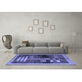 thumbnail image 3 of Ahgly Company Machine Washable Indoor Square Abstract Blue Modern Area Rugs, 4' Square, 3 of 4
