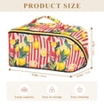 thumbnail image 4 of FORMRS Makeup Bag Travel Cosmetic Organizer for Women Fold Flat Zipper Pouch with Handle, Red Striped Lemon, 4 of 8