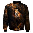thumbnail image 3 of Chaqueta de primavera y otoño para hombre y mujer, con estampado 3D de animales y cremallera, chándal unisex, informal, con cremallera, ropa de abrigo con estampado de calidad, 3 of 5