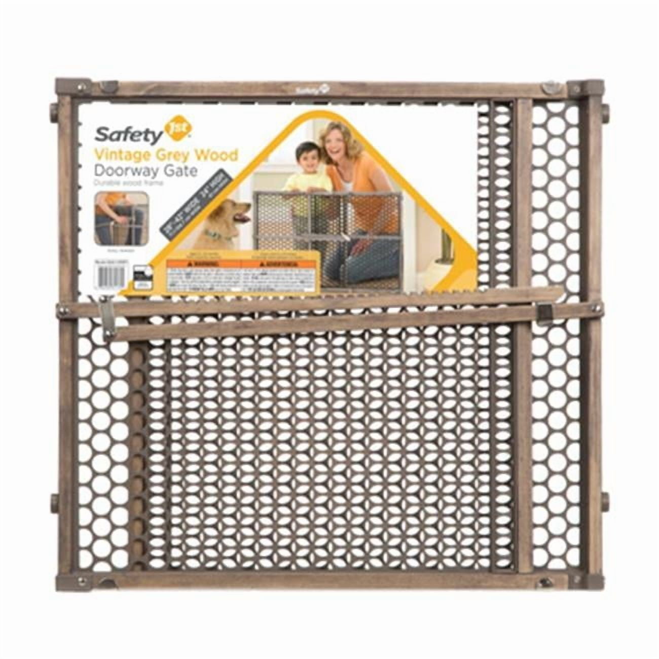 Safety 1st 28-42 in. x 24 in. Wood Doorway Security Gate, Gray