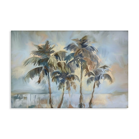 Stupell Industries Cool Palm Trees Sunrise Landscape & Nature Painting Wrapped Canvas Canvas Art Print Wall Art, 24 x 16