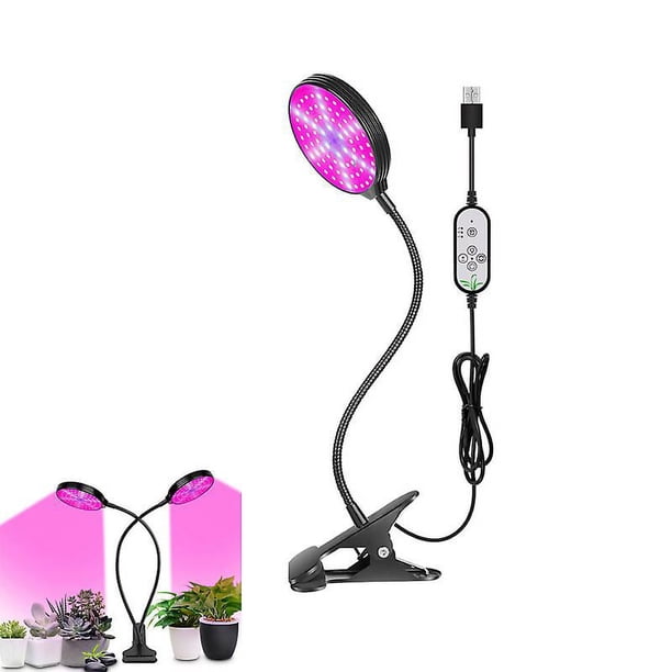 Lámpara LED de espectro completo de 3 cabezales para cultivo de plantas, ideal para cultivar flores a partir de semillas en interiores (15 W (un cabezal) - disco)