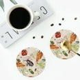 thumbnail image 5 of Kll Round Shape Drink Coasters Set Of 4,Pu Leather Absorbent Coasters Set Decorative Coffee Cup Coasters Housewarming Gift For Home Decor-Cute Vegetables, 5 of 9