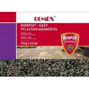 Romex Rompox Easy BASALT COLOR pre-Mixed Permeable Joint Compound for Patios, Pavers and DIY Projects. Water Permeable. No Frost-Heave. No Weeds. Quick Install. German Manufactured. 33 lbs.