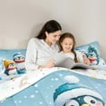 thumbnail image 5 of jejeloiu Kawaii Penguin Merry Christmas Happy New Year Full Comforter Set,Reversible Super Cozy Kids Bedding,3pcs, 5 of 8