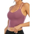thumbnail image 5 of YouLoveIt Women's Sports Bra Stretch Cami Tank Top Padded Wireless Cross Back Yoga Bra Yoga Vest Seamless Short Camisoles Women Tank Top Cami Sport Yoga Bras, 5 of 8