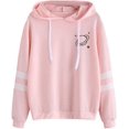 thumbnail image 1 of Sweat à Capuche Rayé Varsity à Cordon pour Femmes, 1 of 5