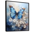 thumbnail image 2 of Designart "Butterfly Azure Abstract Grace II" Animals Butterfly Floater Framed Wall Decor, 2 of 5