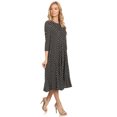 thumbnail image 2 of Women's Casual Basic Comfy 3/4 Sleeve Flare A-line Midi long maxi Dress, 2 of 4