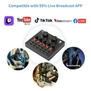 Podcast Microphone Bundle, BM800 Microphone Kit with Live Sound Card, Condenser Microphone & DJ Mixer with Adjustable Mic Suspension Scissor Arm, Shock Mount & Filter for Studio Recording & Broadcas