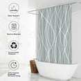 thumbnail image 2 of Light Grey Shower Curtain for Bathroom with Hooks, Shower Curtain Set Stripe Bath Curtains Decorative White Shower Curtains Weighted Hem Water Repellent Washable, 72 x 72, 2 of 6