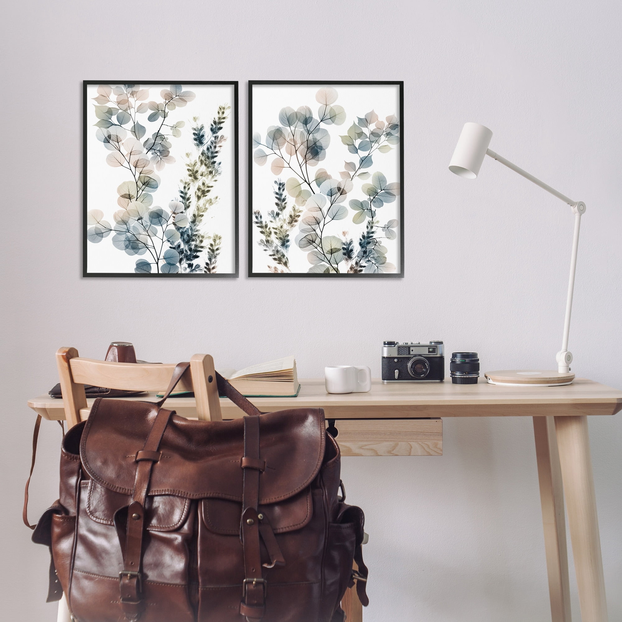 Collage of Translucent Plants 16 in x 20 in Framed Painting Art Prints, by Stupell Home Décor Set of 2