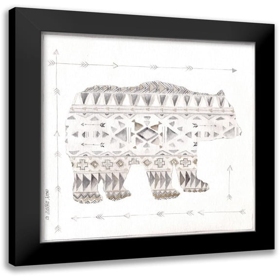 Shamp, Cindy 15x15 Black Modern Framed Museum Art Print Titled - Patterned Bear