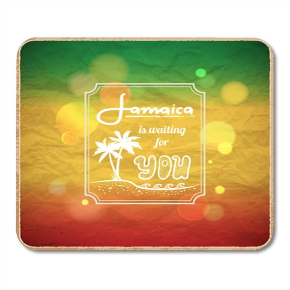 SIDONKU Green Jamaica Rastaman Vacation Red Rasta Beach Rastafarian Abstract Mousepad Mouse Pad Mouse Mat 9x10 inch