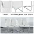 thumbnail image 6 of Dining Chairs Set of 2, Modern Dining Room Side Chairs with Faux Leather Padded Seat and Metal Legs, PU Leather Upholstered Armless Accent Chairs for Kitchen, Living Room, Bedroom and Office, White, 6 of 7