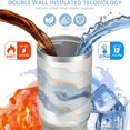 thumbnail image 3 of Marble Modern Geometric Flowers Abstract 30 Oz Tumbler with Handle Leak Resistant Insulated Stainless Steel Mug Car Cup for Water Ice Coffee Men Women Friend, 3 of 7