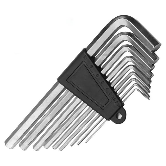 Juego de 9 llaves acodadas para tornillos de 1,5-10 mm en acero al cromo vanadio LingWen 9024715692955
