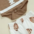 thumbnail image 7 of Baby Fall Love Rugby Rugby Flared Pants Crawling Clothes Hair Band Three PC Set, 7 of 7