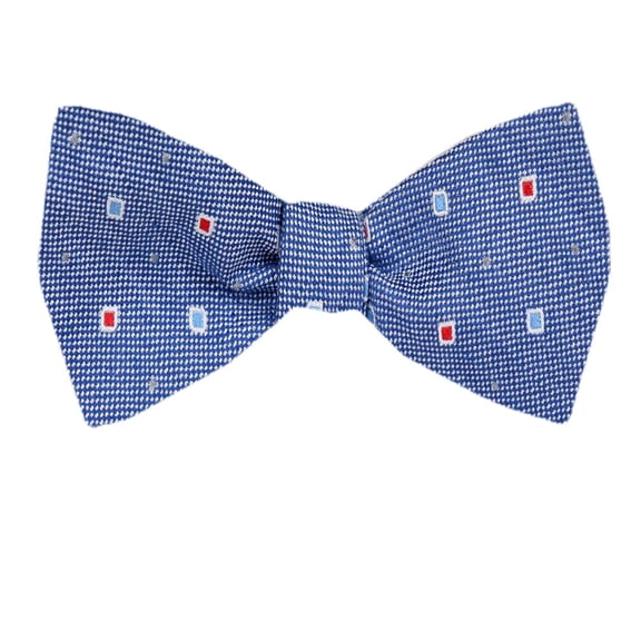 Men's Blue and Navy Silk Self Tie Bowtie Tie Yourself Bow Ties