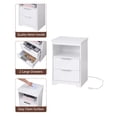 thumbnail image 3 of iRerts Nightstand with Charging Station, Side Table with Drawers, End Table with Open Shelf, Bedside Table with USB Ports and Outlets, Night Stand for Bedroom Living Room, White, 3 of 8