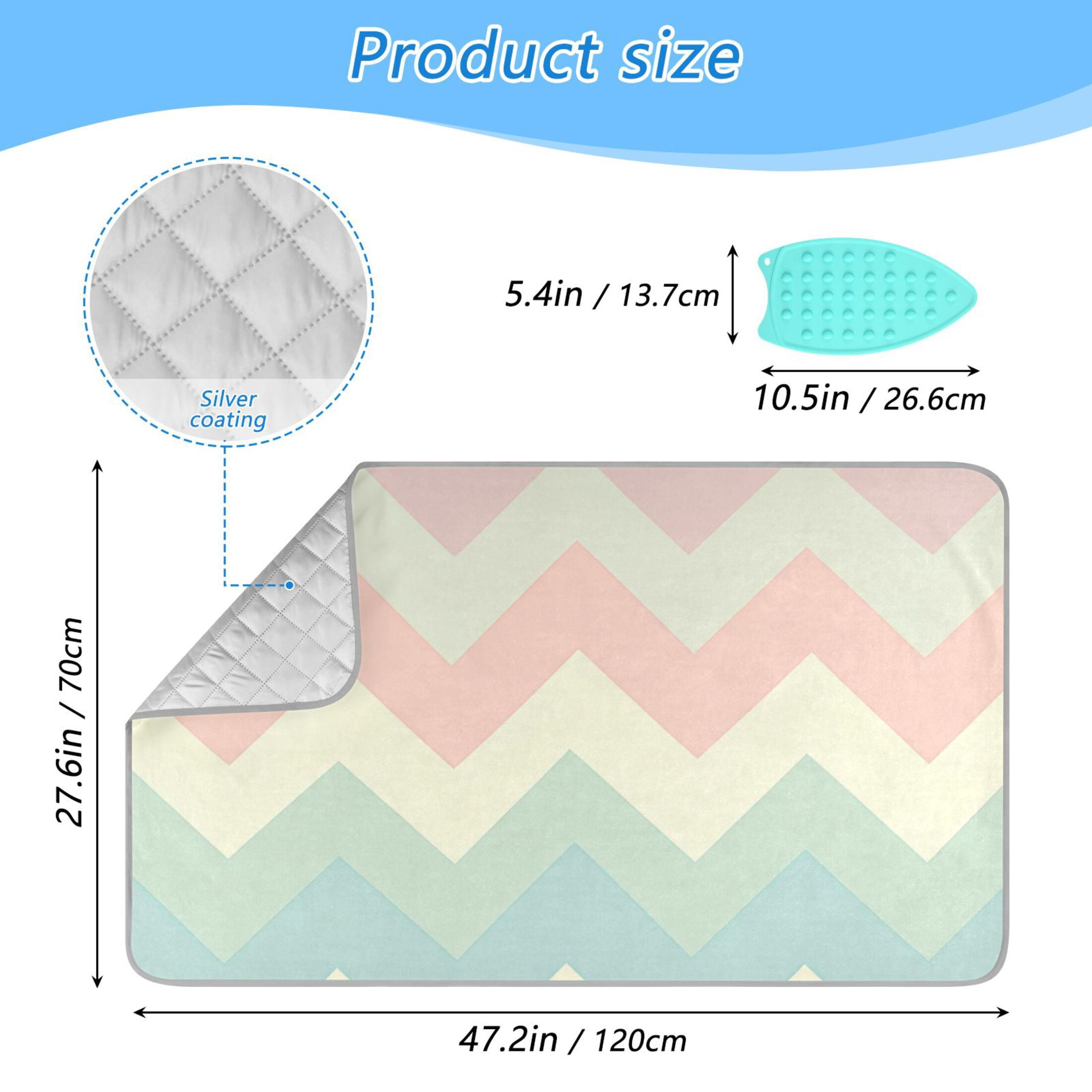 Easter Pastel Colored V-shaped Lines Ironing Mat Blanket Portable Travel Ironing Pad Heat Resistant Pad 47.2" x 27.6”