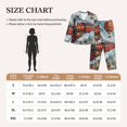 thumbnail image 4 of Honeii Red Train Hot Air Balloon print Women's Pajama Sets Long Sleeve Button Down Sleepwear Nightwear Soft Pjs Lounge Sets-Small, 4 of 7