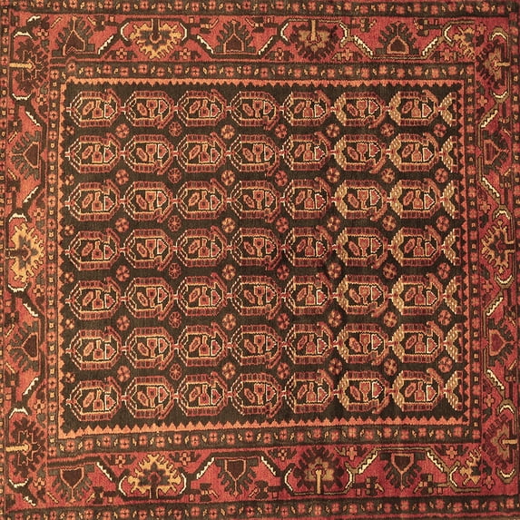 Ahgly Company Machine Washable Indoor Square Persian Brown Traditional Area Rugs, 7' Square