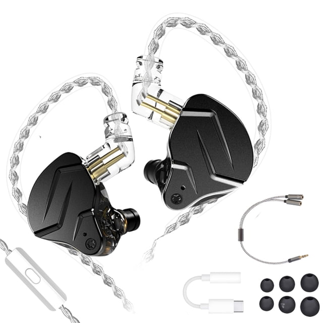 Audífonos KZ ZSN PRO X HIFI Bass Earbuds 3.5mm Jack Monitor para música de juegos deportivos KZ con Tres Pares de Auriculares y Cable Adaptador