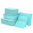 thumbnail image 1 of Bolsas de almacenamiento de viaje Paquetes de ropa Bolsas de compresión de equipaje Maleta organizadora de lavandería, Azul cielo 6 piezas Scienceny LF0127-05B, 1 of 7