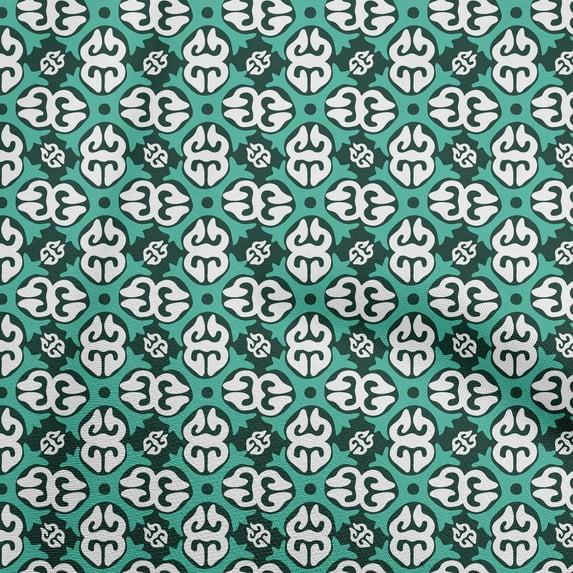 oneOone Polyester Spandex Sea Green Fabric Abstracts Quilting Supplies Print Sewing Fabric By The Yard 56 Inch Wide
