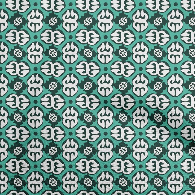 oneOone Viscose Chiffon Sea Green Fabric Abstracts Fabric For Sewing Printed Craft Fabric By The Yard 42 Inch Wide