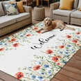 thumbnail image 2 of Fsddascl Red Blue Spring Floral Outdoor Rug for Patio/Deck/Porch, Non-Slip Large Area Rug 4 x 6 Ft, Pastoral Botanical Welcome Indoor Outdoor Rugs Washable Area Rugs, Reversible Camping Rug Carpet, 2 of 5