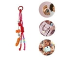 thumbnail image 3 of Unique Bargains 1 Pc Stylish Beaded Knotted Lanyard with Feather Handbag Charm Decorative Keychain Red Rose Red, 3 of 5