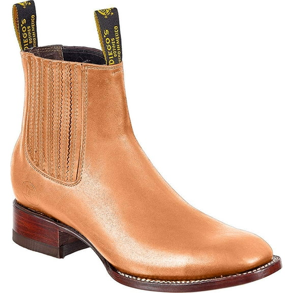 The Western Shops Men’s Cowboy Genuine Leather Short Ankle Western Rodeo Biker Boot